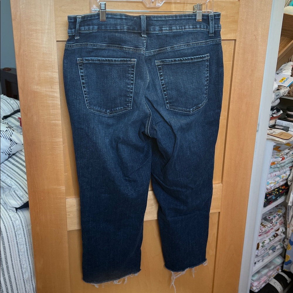 Maurices Dark Blue Distressed Straight Leg Jeans - Picture 3 of 4